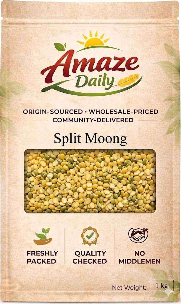 Split Moong 1 kg { CHILKA MOONG DALL}